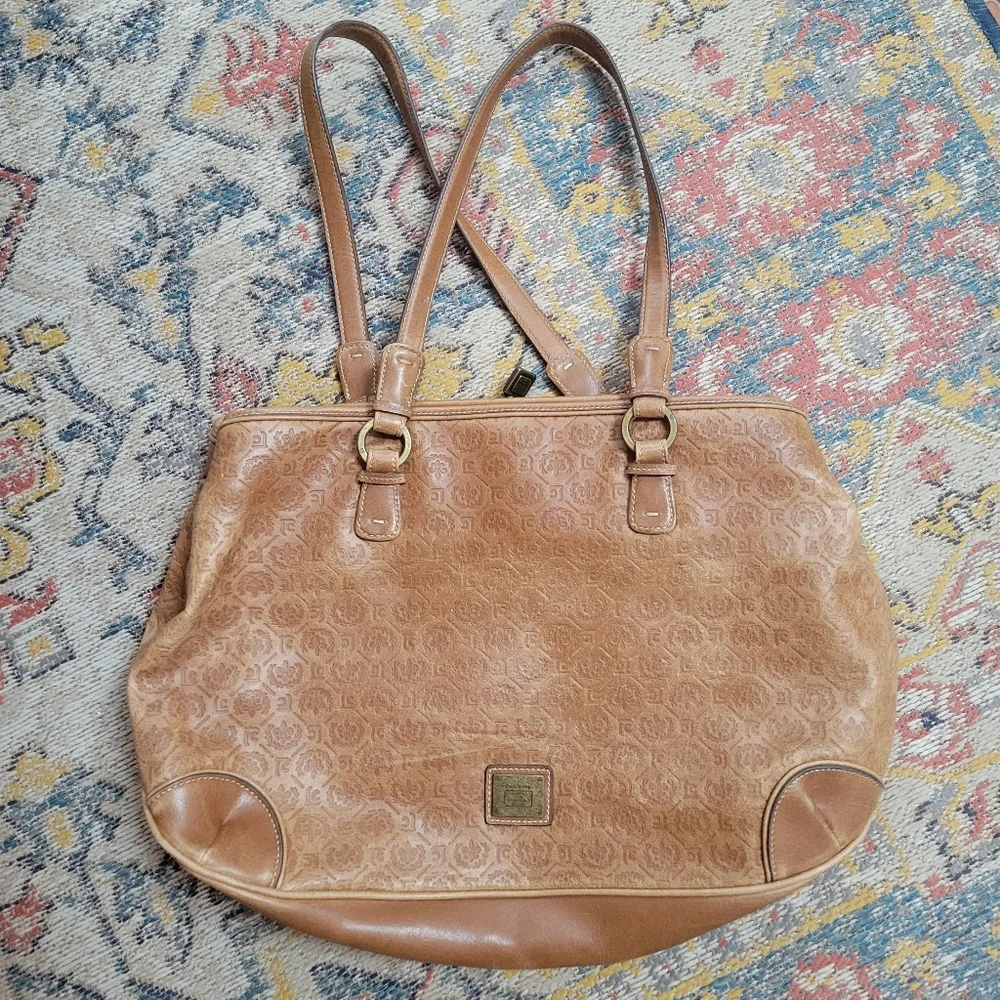 Liz Claiborne Faux Leather Monogram Shoulder Bag